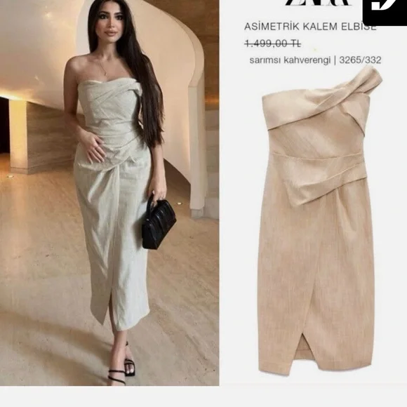 NWT Zara Asymmetrical pencil dress - Picture 4 of 9